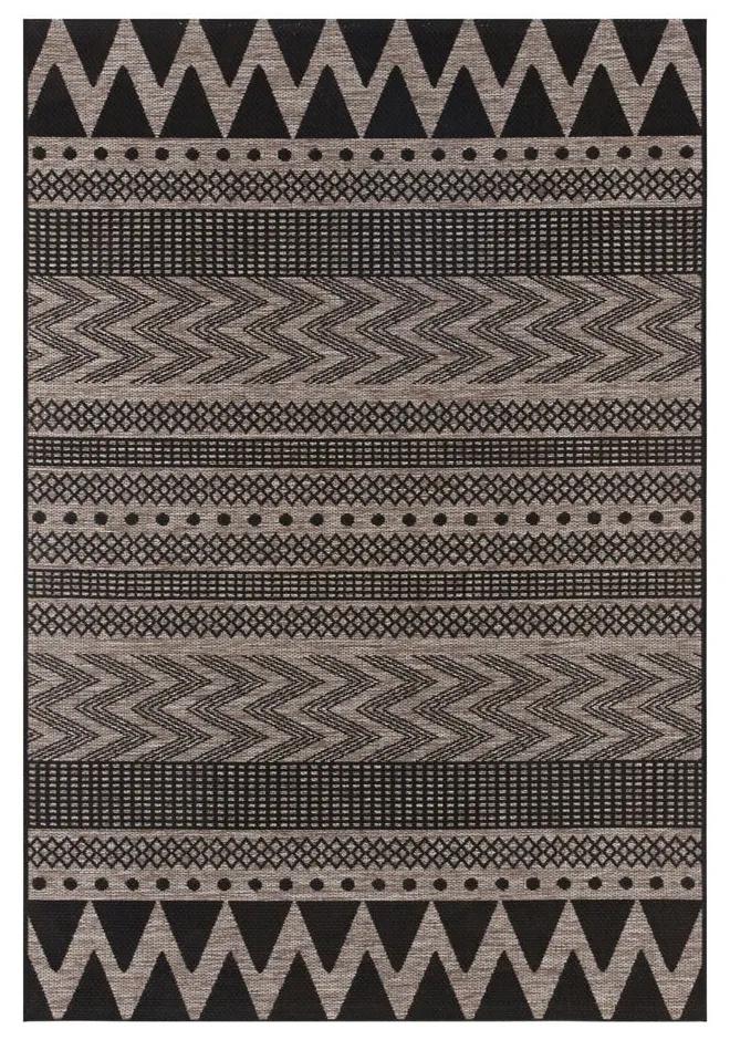 Čierno-béžový vonkajší koberec NORTHRUGS Sidon, 140 x 200 cm