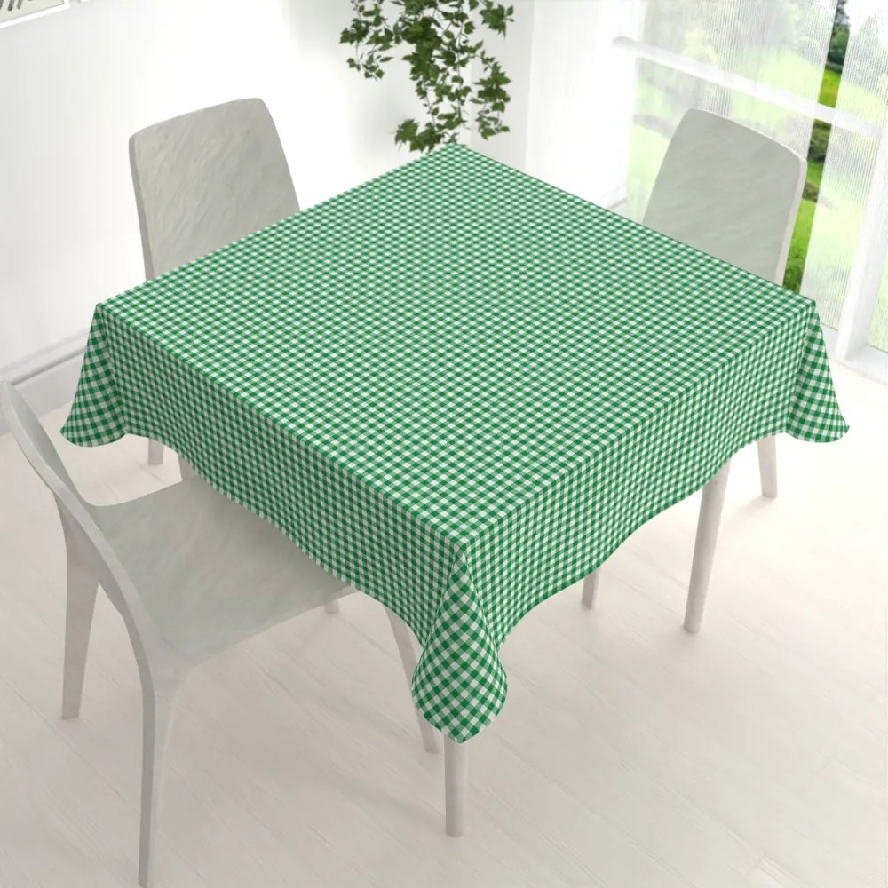 Biante Bavlnený štvorcový obrus Sandra SA-058 Zeleno-biele kocky 40x40 cm