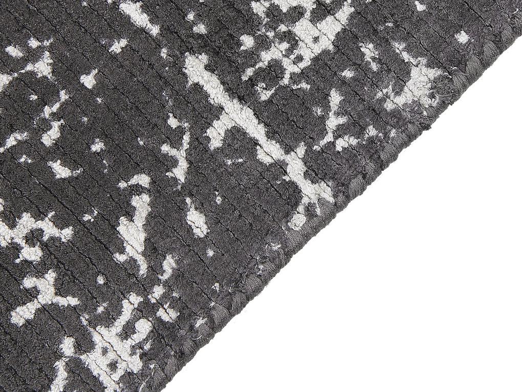 Viskózový koberec 140 x 200 cm tmavosivý HANLI Beliani