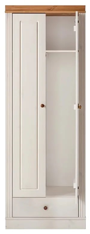 Biela šatníková skriňa z borovicového dreva 65x180 cm Anita – Støraa
