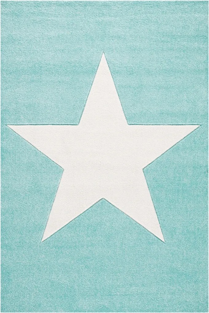 MAXMAX Dětský koberec STAR  mátovo-bílý 100x160 cm