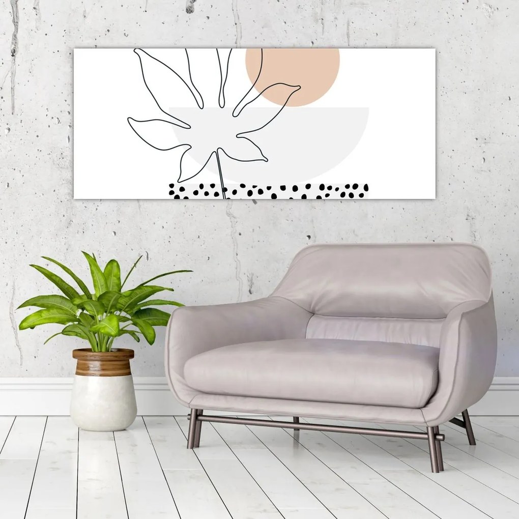 Obraz - Line art kvety N⁰3 (120x50 cm)