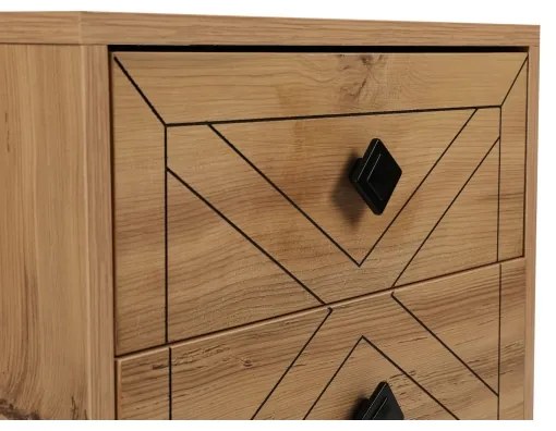 Nočný stolík LUNA 55x50 cm hnedá/čierna