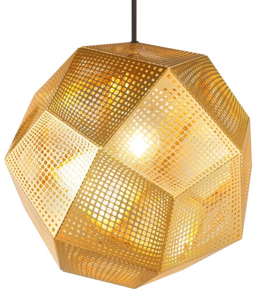 Tom Dixon Etch – geometrická závesná lampa mosadz