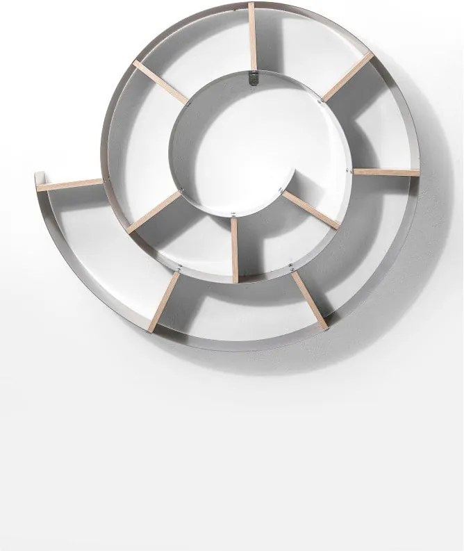 Sivá nástenná knižnica Kare Design Snail