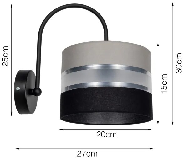 Nástenné svietidlo CORAL 1xE27/60W/230V čierna/šedá