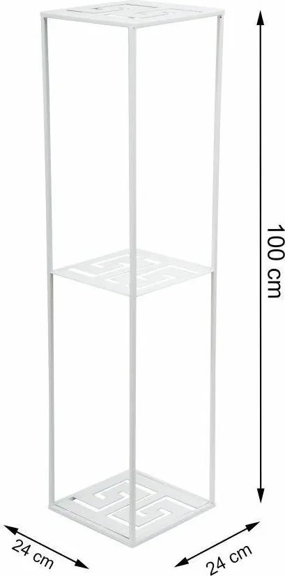 STOJAN NA KVETINÁČ DOUBLE FRAME 100X24X24 CM BIELA