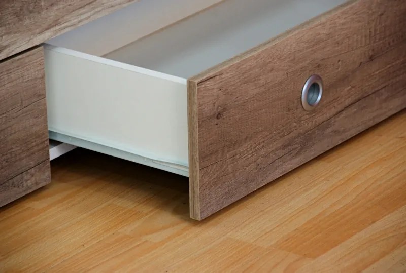 Rozkladacia posteľ Patrik Color 90x200 cm, biela/dub canyon