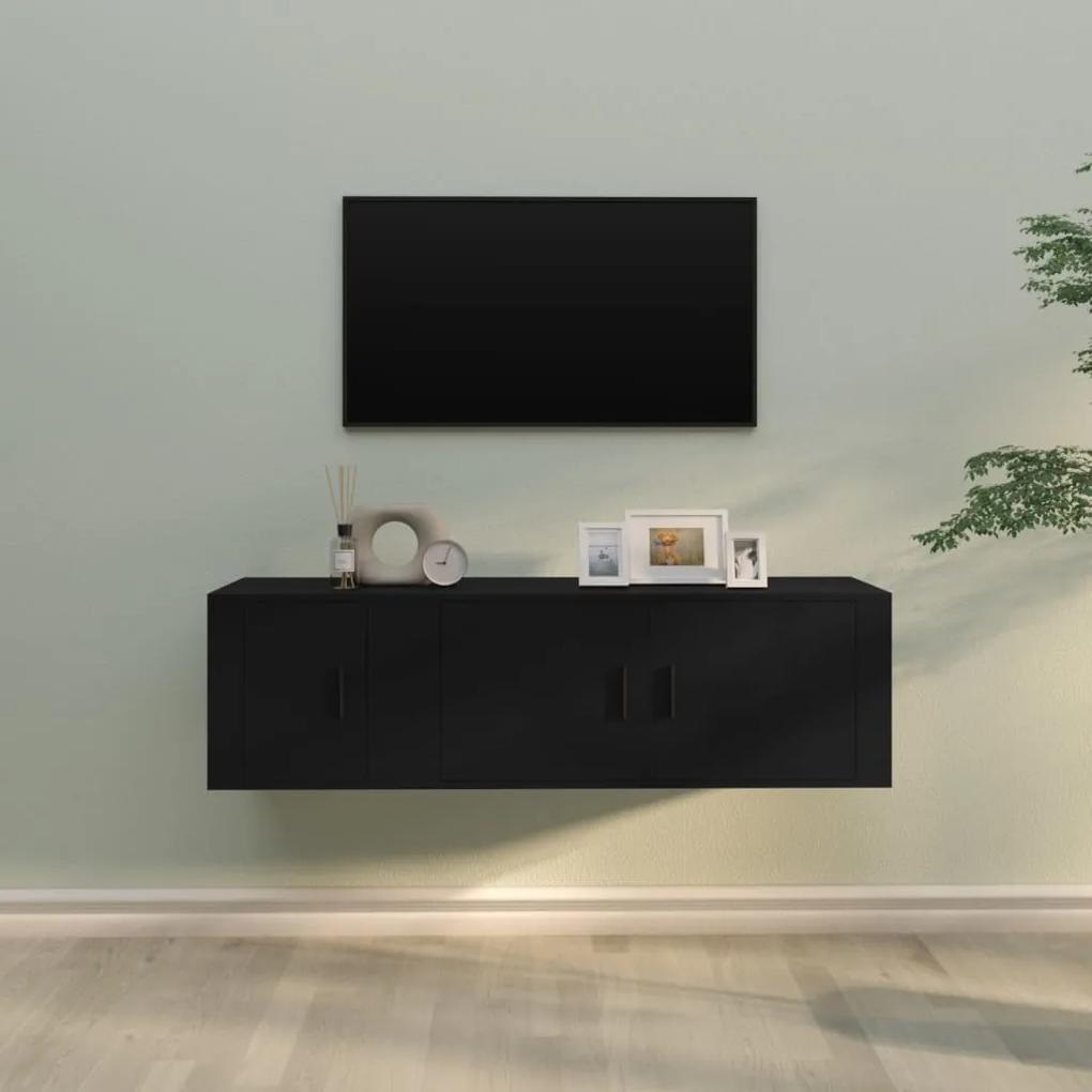 2-dielna súprava TV skriniek čierna kompozitné drevo 3188423