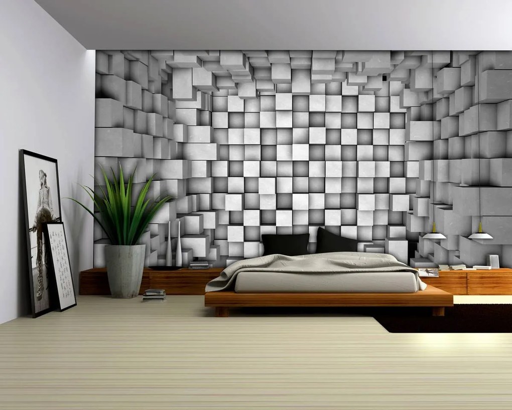 Fototapeta - Štvorce 3D (254x184 cm)