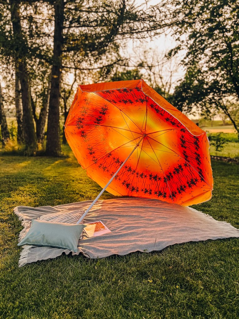 Oranžovo-červený slnečník GLEAM 180 cm