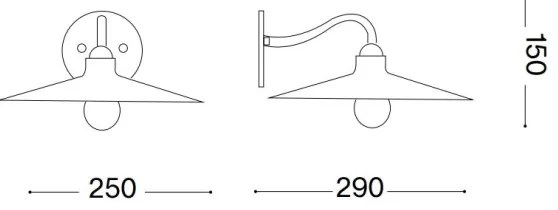 Ideal Lux - Nástenná lampa CANTINA 1xE14/40W/230V bronz