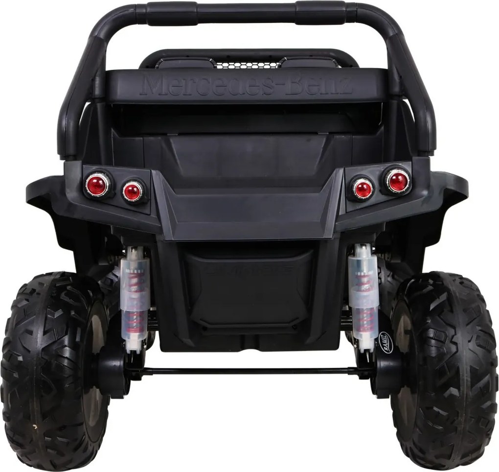 Ramiz Mercedes Benz Unimog pre deti farba Moro + 4x4 + diaľkové ovládanie + nosič batožiny + bezplatné štartovanie + rádio MP3 + LED