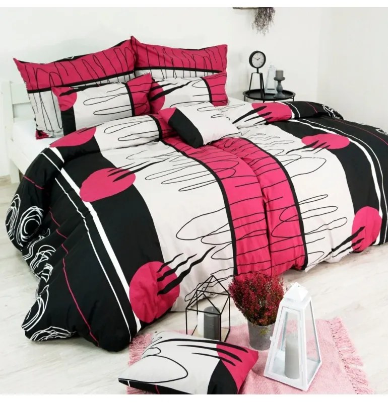 Obliečky Split bordové EMI, Štandardný set jednolôžko obsahuje 1x 140x200 + 1x 70x90