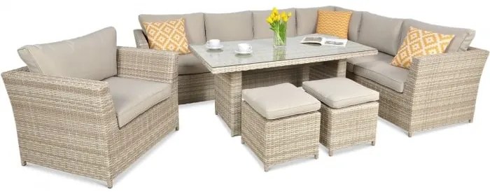 Letoss Záhradný technoratanový set MONIZ DINING PLUS, Beige