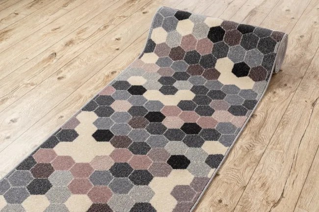 Behúň HEOS 78537 sivý / ružový / krém HEXAGON