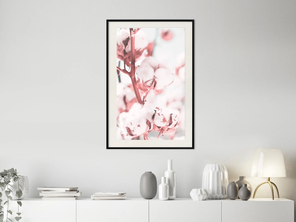 Artgeist Plagát - Blooming Cotton [Poster] Veľkosť: 20x30, Verzia: Zlatý rám