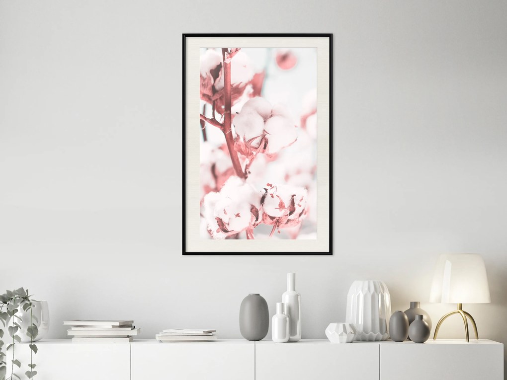 Artgeist Plagát - Blooming Cotton [Poster] Veľkosť: 40x60, Verzia: Zlatý rám