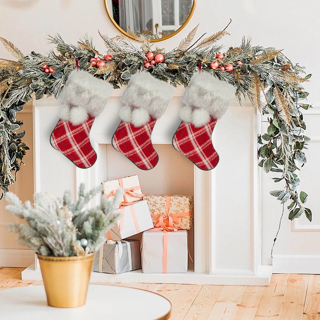 VIANOČNÁ PONOŽKA NA KRB GRID 28X50 CM VZOROVANÁ