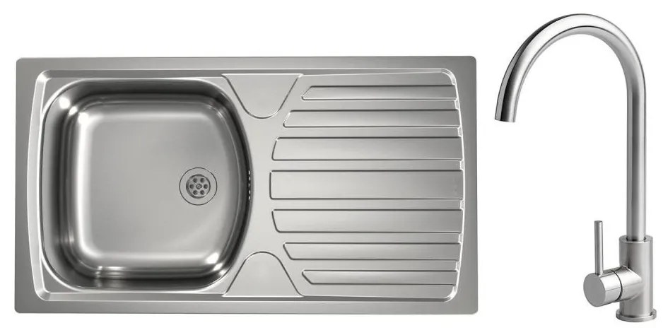 ALVEUS - Kuchynský drez BASIC 78x43,5 cm + drezová batéria VIOLA 36,7 cm nerezová