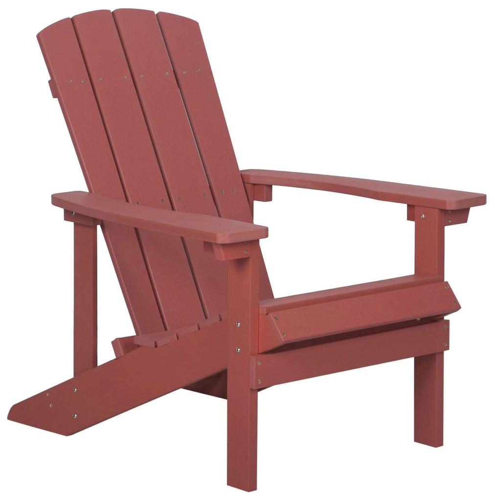 Záhradná stolička s podnožkou červená ADIRONDACK Beliani