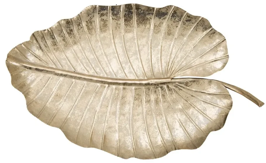 Dekorácia v zlatej farbe Mauro Ferretti Leaf, 35,5 × 23 cm