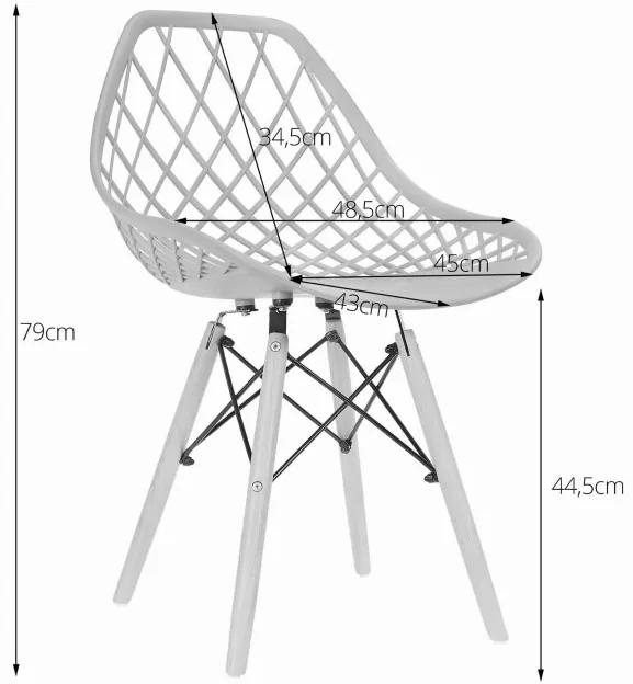Jedálenská stolička SAKAI čierna (hnedé nohy)