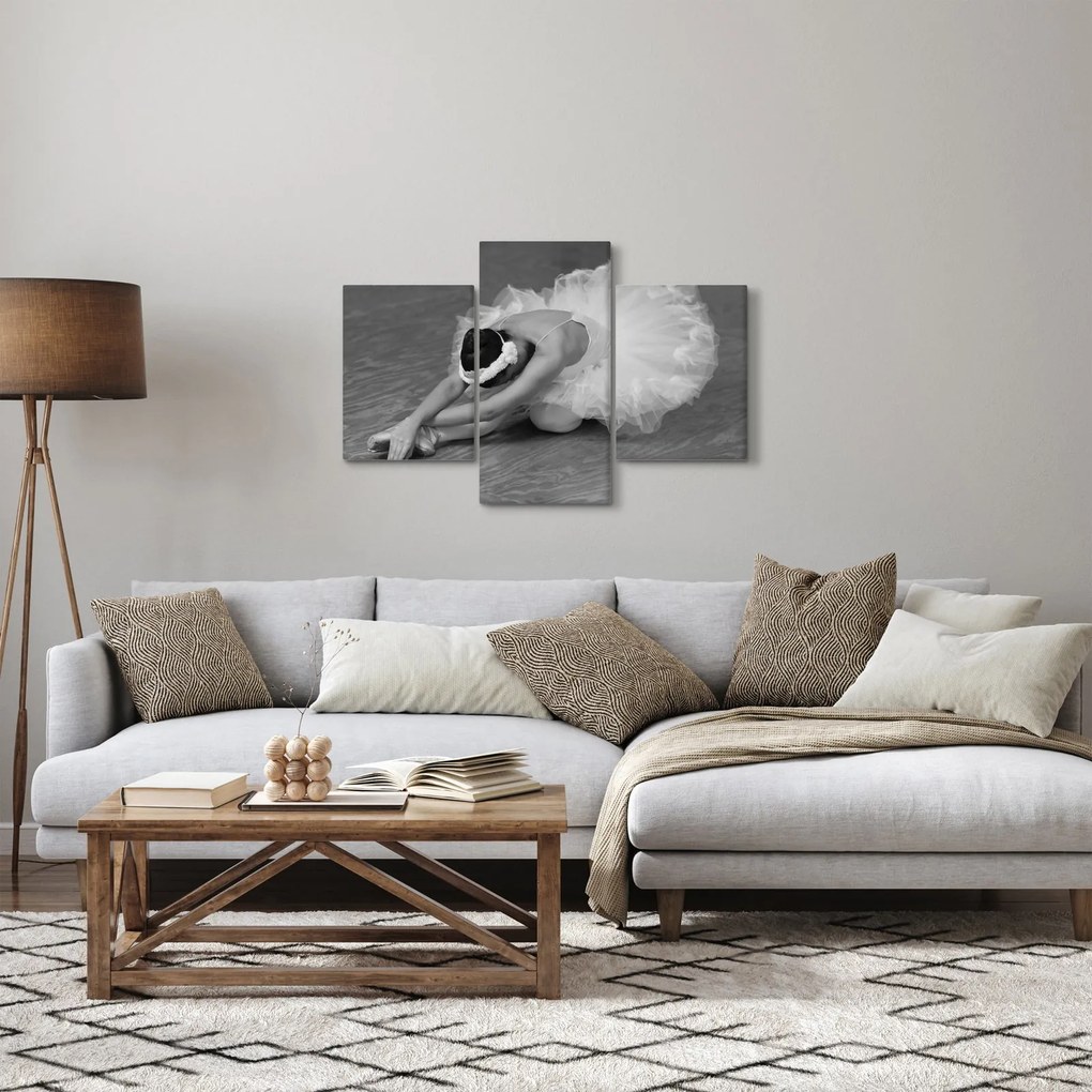 Obraz - Baletka, čiernobiela (90x60 cm)