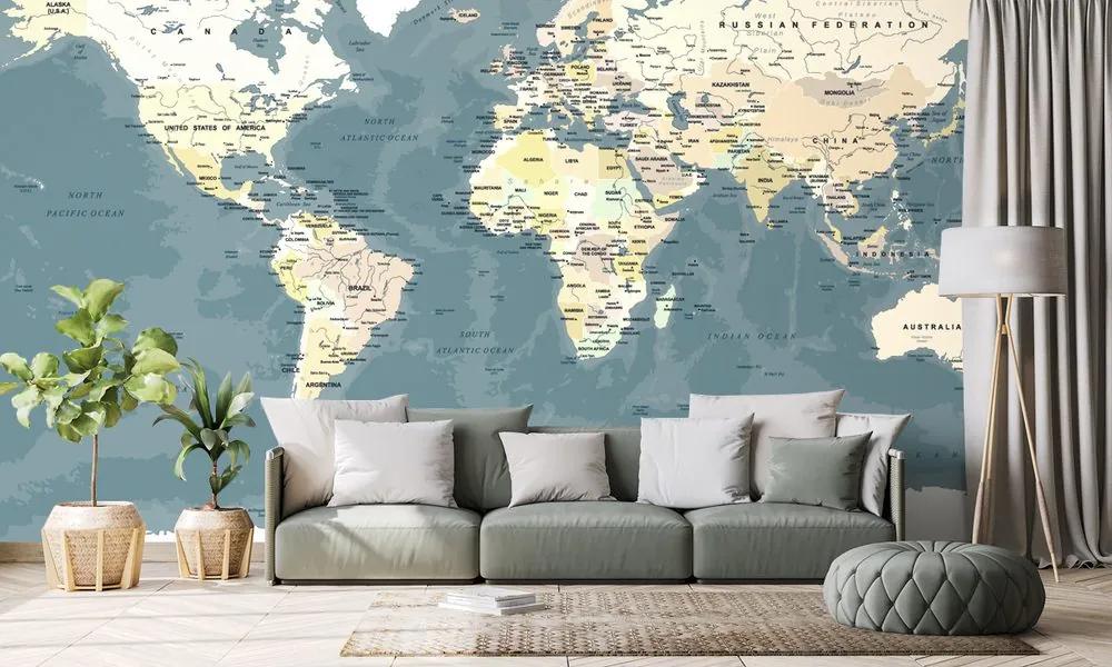 Samolepiaca tapeta prehľadná mapa sveta