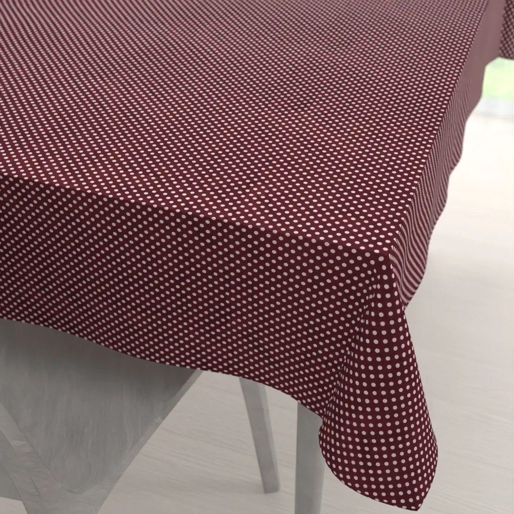 Biante Bavlnený obdĺžnikový obrus Sandra SA-339 Biele bodky na tmavo červenom 50x100 cm
