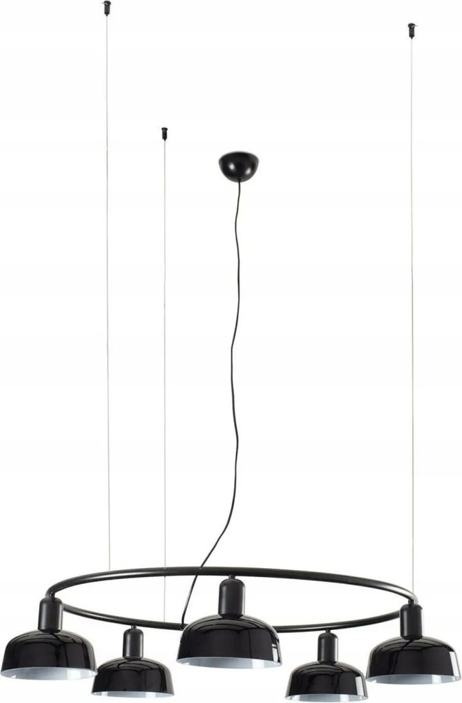 Kruhové závesné svietidlo Faro Tatawin S, čierna, výmenné sklenené tienidlá,