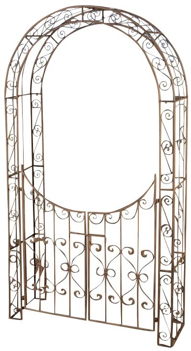 Oblúk na ruže Sima s bránkou - Hnedá antik