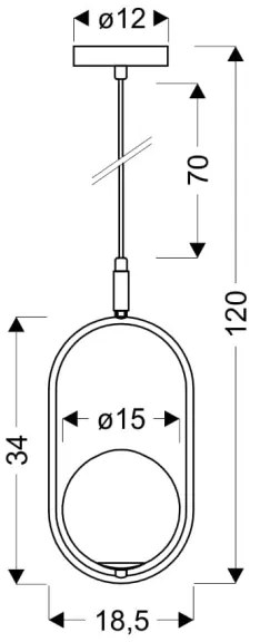 Luster na lanku CORDEL 1xG9/28W/230V