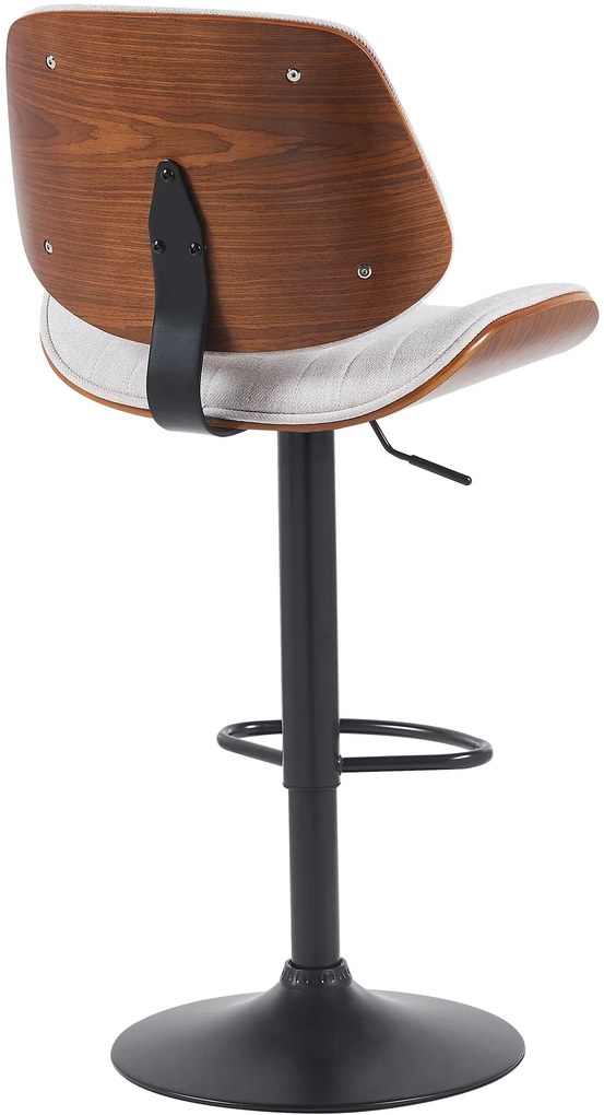 2x Barová stolička Clawson - látka, čierny rám - orech/krém