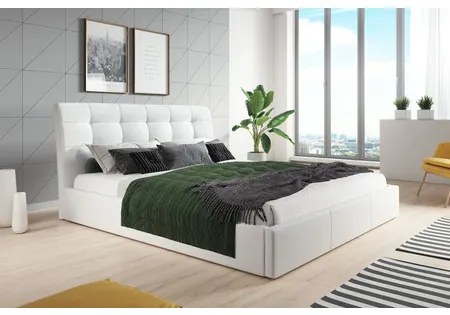 Čalouněná postel ADLO rozměr 180x200 cm Bílá
