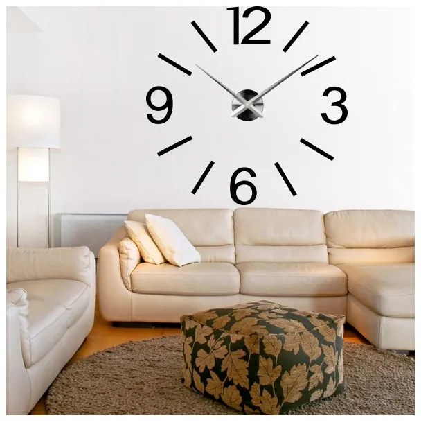 Moderné nalepovacie nástenné hodiny | 3D hodiny X0067-PENA+SKLO-PLECH 3D HEU-