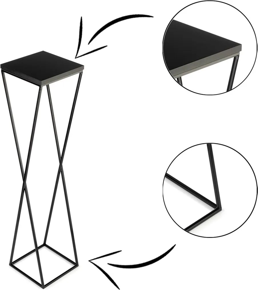 STOJAN NA KVETINÁČ LOFT6 100X24X24 CM ČIERNA