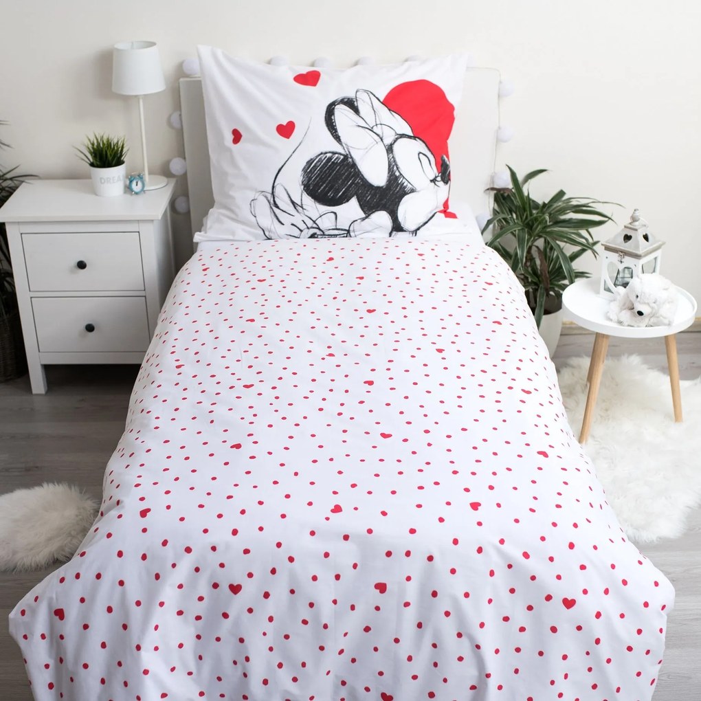 Jerry Fabrics Bavlnené obliečky 140x200 + 70x90 cm - Mickey a Minnie "Love 05"