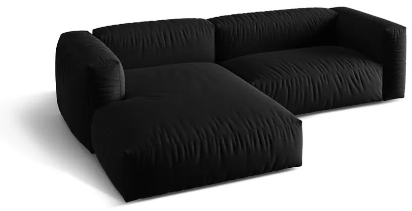 Čierna modulárna rohová pohovka (ľavý roh) Martina – Micadoni Home