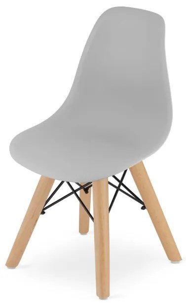 Detská stolička ZUBI - sivá (hnedé nohy)