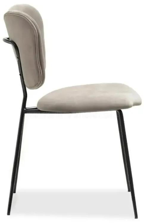 Dizajnová jedálenská stolička FLYN béžová + čierne nohy