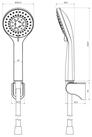 OMNIRES YOSEMITE-PBL - Sprchová sada YOSEMITE polomatná čierna
