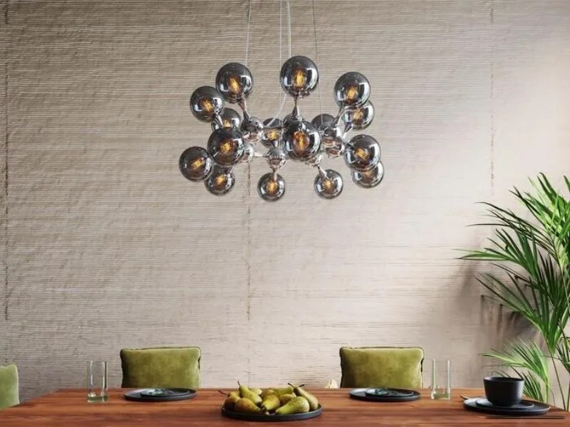 Atomic Balls visiaca lampa strieborná Ø74 cm