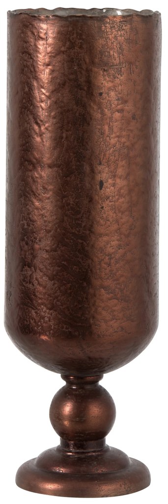 Medená antik sklenená váza na nohe Viose Rustic - Ø18*54 cm