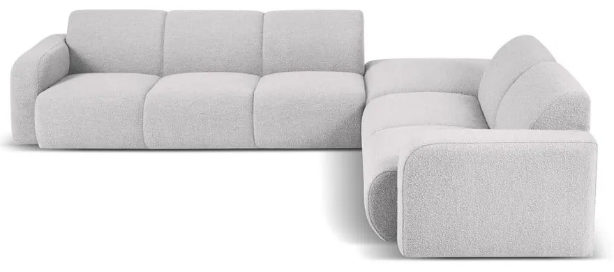 Svetlosivá rohová pohovka z textílie bouclé (pravý roh) Molino – Micadoni Home