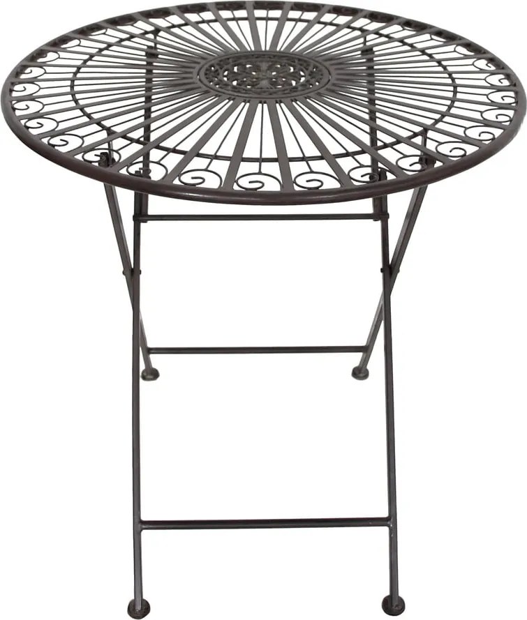 Tmavohnedá kovová záhradná jedálenská súprava pre 2 osoby – Garden Pleasure