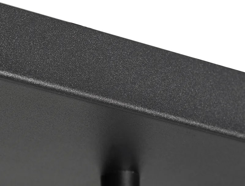 Art Deco závesné svietidlo čierne s dymovým sklom 8-svetlo - Sandra