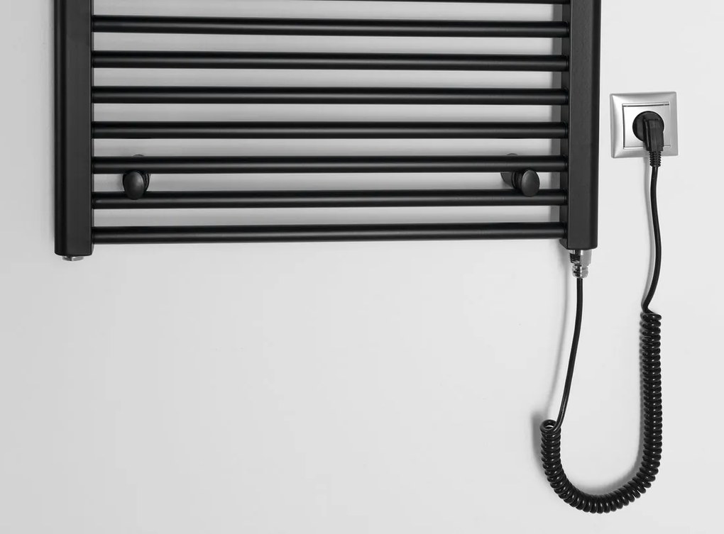 Aqualine Aqualine, DIRECT-E elektrické vykurovacie teleso, rovné, 600x960 mm, 400 W, čierna, ILE96TB
