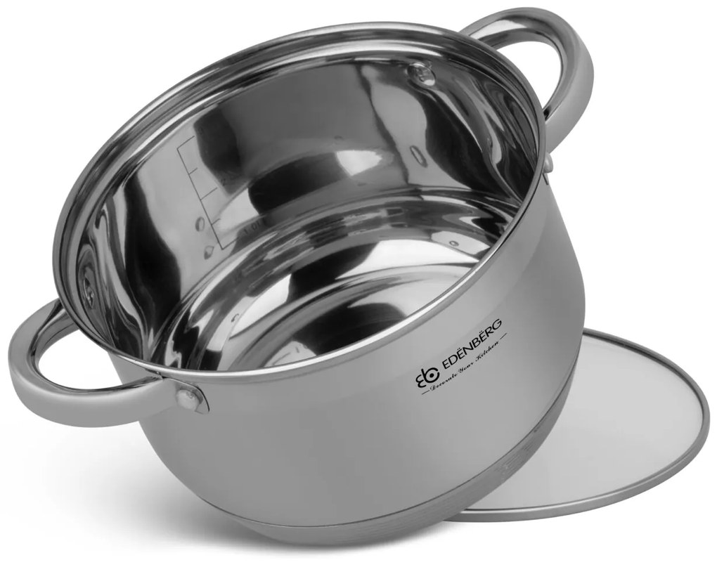 12 kusový set hrncov - striebro