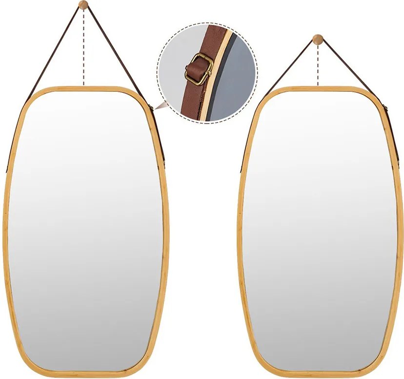 Zrkadlo s bambusovým rámom